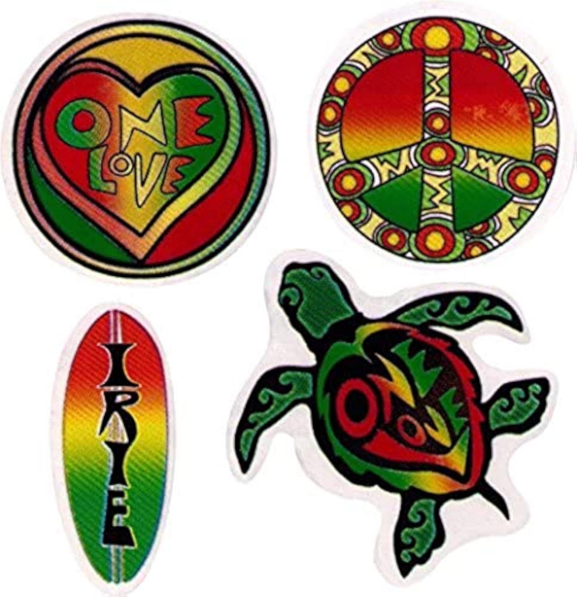 Rasta Designs Reggae Window Sticker Decal Set